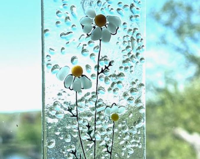 Fused Glass Sun Catcher, Botanicals Sun Catcher, Bringing the Outside In, Hanger Included, Gift boxed