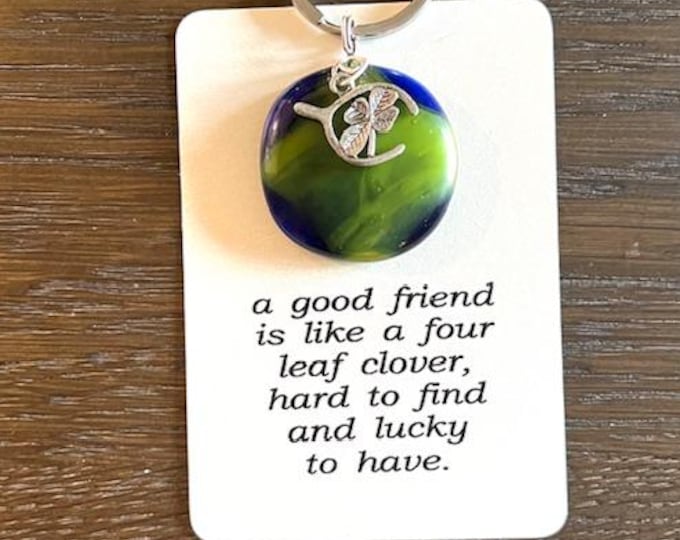 Friend Key Ring, Positive Fused Glass Key Ring, Comforting Gift, Inspirational Gift, Friend Gift
