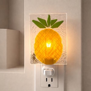 Pineapple Fused Glass Night Light, Tropical Decor