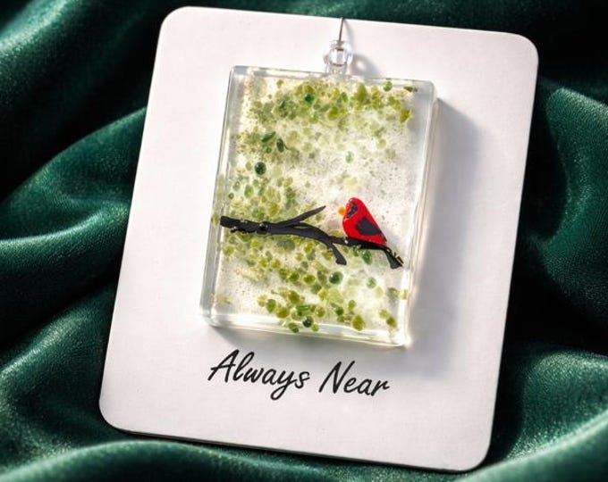 Fused Glass Cardinal Suncatcher: Little Gift of Kindness