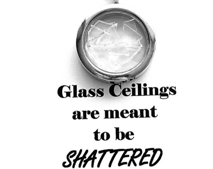 Glass Ceilings are Meant to be Shattered Locket with broken glass shards, Empowerment necklace, Broken Glass Pendant