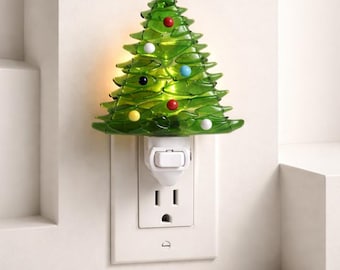 Fused Glass Christmas Tree Nightlight: Holiday Decoration