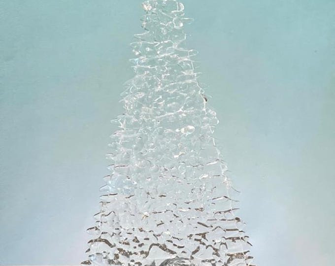 Fused Glass Freestanding Ice Tree, Glass Ice Tree, Christmas Tree, Holiday Tree, Winter Tree