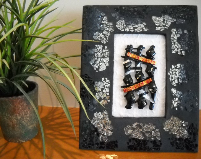 Fused glass abstract collage