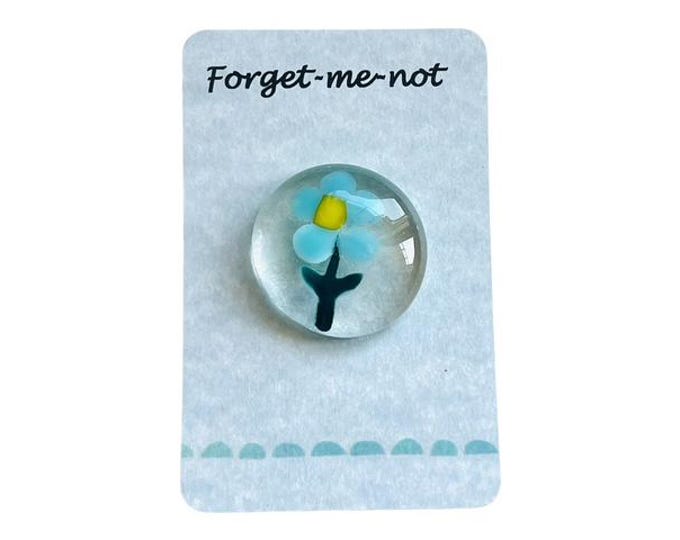 Forget me not, Nuggets of Wisdom, Positive Fused Glass Pocket Nugget, Comforting Gift, Uplifting Pocket Hug, Sending a Blessing