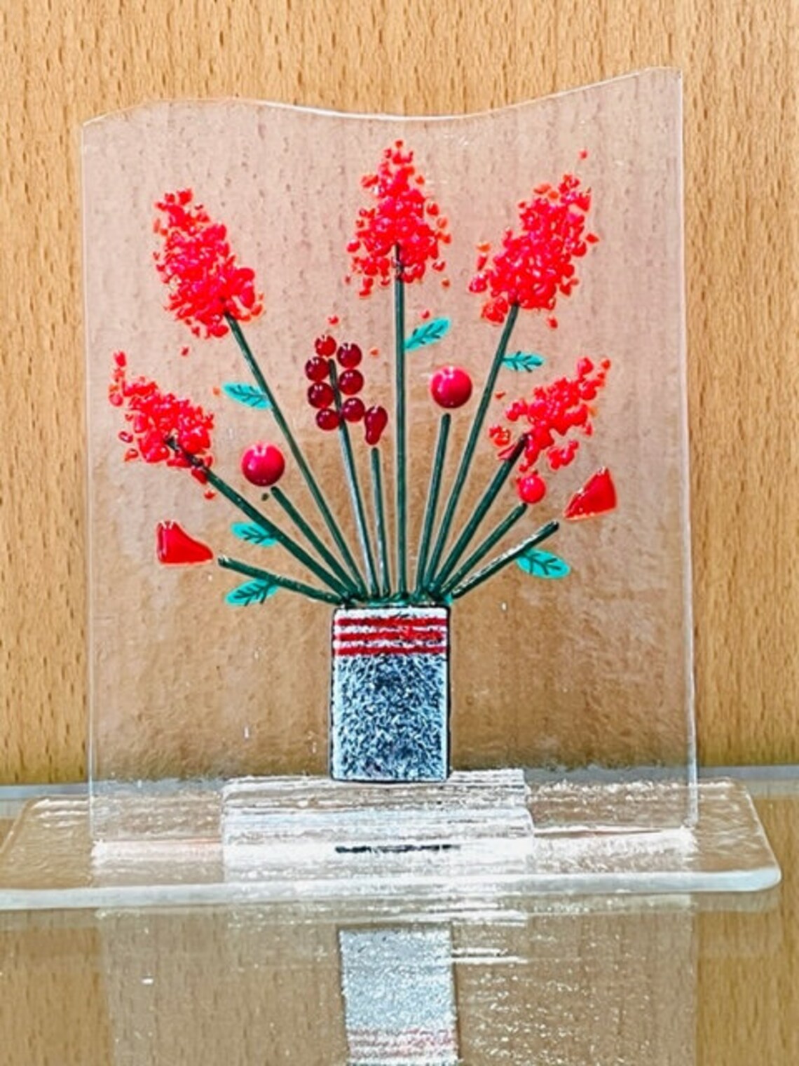 Fused Glass Everlasting Flowers Flower Bouquet in Dichroic Etsy