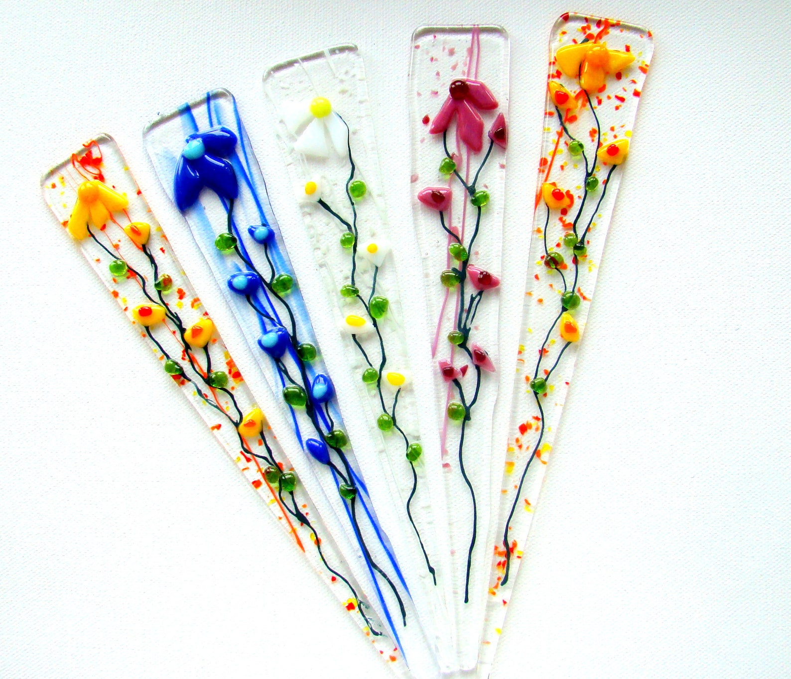 Fused Glass Plant Stake Indoor or Outdoor Plant Stake Etsy
