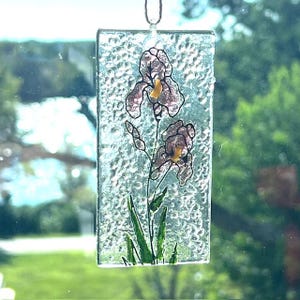 Fused Glass Sun Catcher, Botanicals Sun Catcher, Bringing the Outside In, Hanger Included, Gift boxed