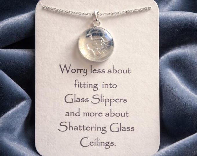 Shattered Glass Ceiling Pendant: Empowerment Necklace (20mm)