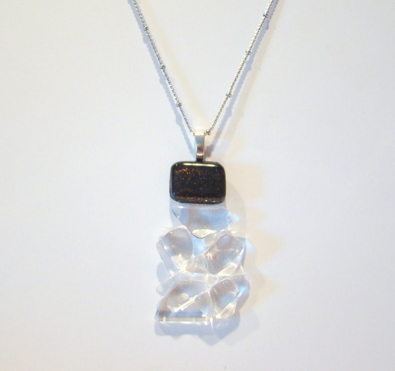 Shattered Glass Ceiling Fused Glass Necklace or Pin Etsy