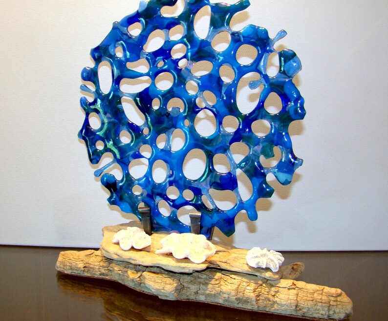 Sea Life Coral Reef Fused Glass Sculpture Beach Decor Etsy