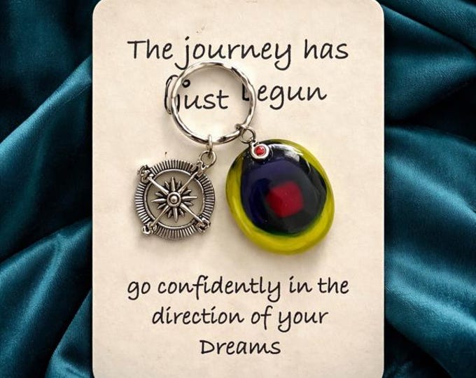 Fused Glass Key Ring, Inspirational Gift, Uplifting Gift, Sending a Blessing