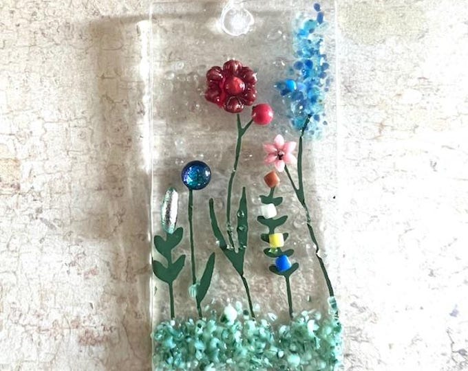 Fused Glass Sun Catcher, Botanicals Sun Catcher, Bringing the Outside In, Hanger Included, Gift boxed