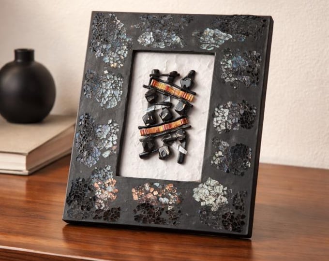 Fused glass abstract collage