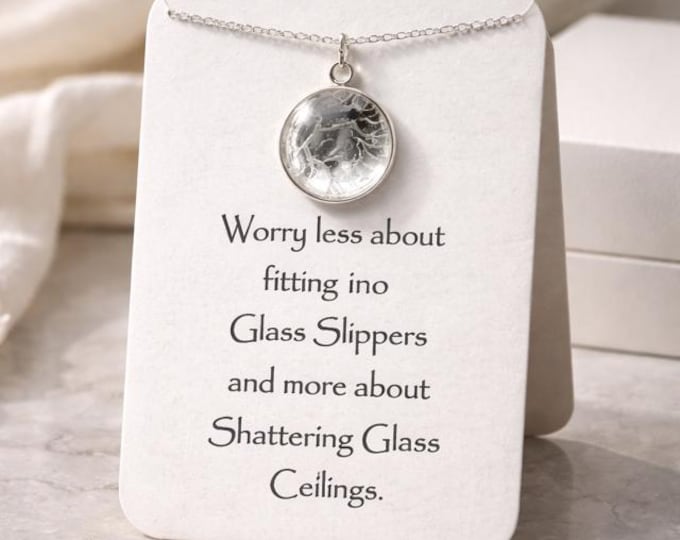Shattered Glass Ceiling Pendant: Empowerment Necklace (20mm)