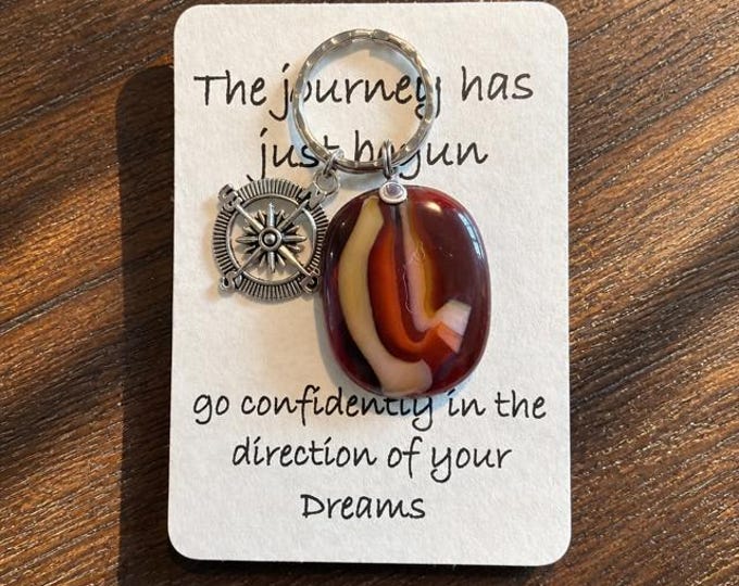 Fused Glass Key Ring or Necklace, Inspirational Gift, Uplifting Gift, Sending a Blessing