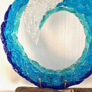 Fused Glass Ocean Wave Sculpture: Beach Decor, Sea Art - Etsy