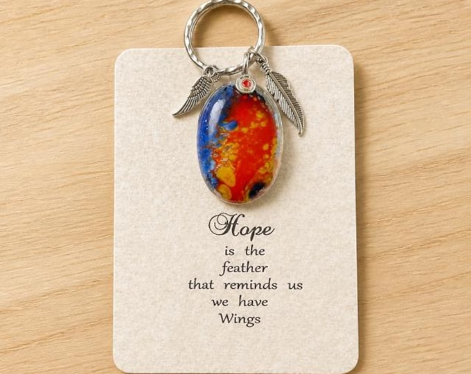 Fused Glass Key Ring or Necklace, Inspirational Gift, Uplifting Gift, Sending a Blessing