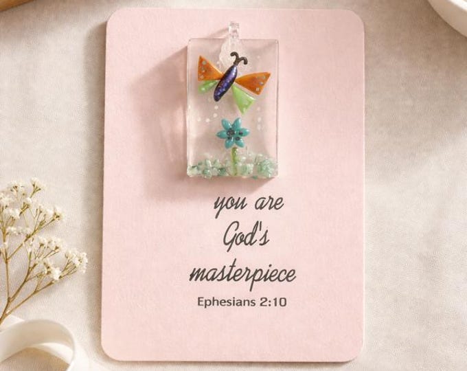 Fused Glass Butterfly Suncatcher: God's Masterpiece Ephesians 2 10