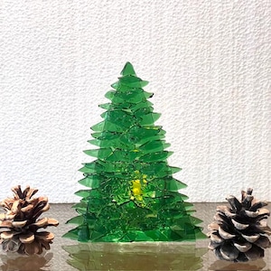 Fused Glass Christmas Tree Votive Candle Holder: Holiday Decoration
