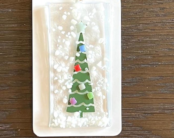 Fused Glass Christmas Tree Ornament: Handmade Holiday Decor