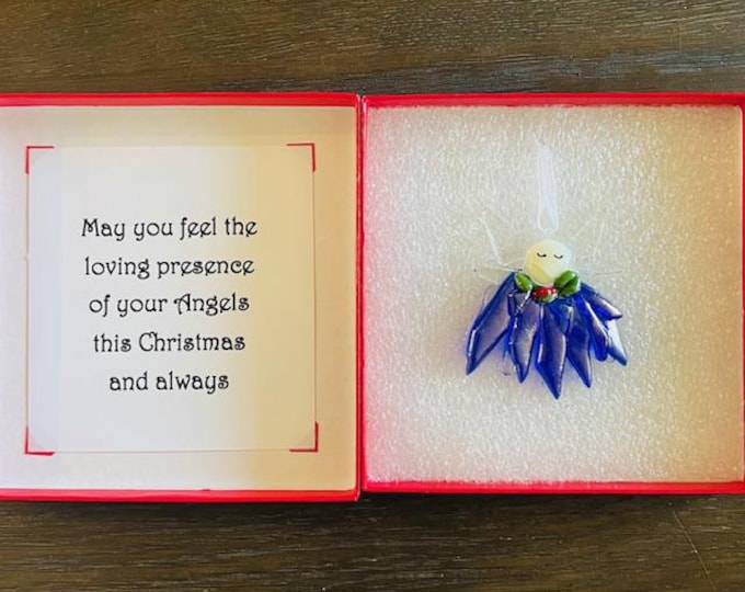 Fused Glass Angel Ornament, Holiday Sun Catcher