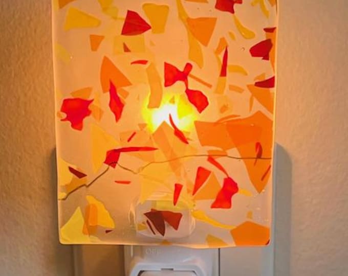 Confetti Fused Glass Night Light, Bringing the Outdoors In, Bedroom, Bathroom, Hallway Light, Nature Inspired, Plug-In Accent Light