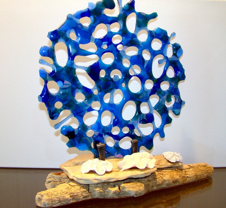 Sea Life Coral Reef Fused Glass Sculpture Beach Decor Etsy