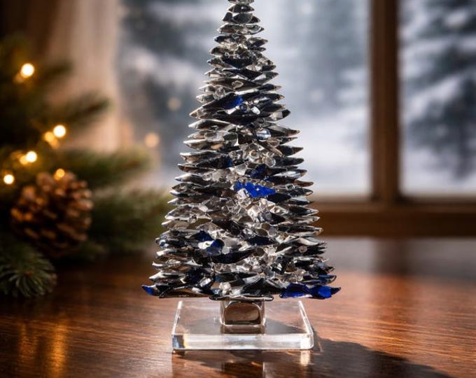 Fused Glass Iridescent Tree: Home Decor