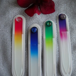 Everlasting Glass Nail File, Best Quality Nail File for Purse or Home, Fused Glass  Embellished Nail File