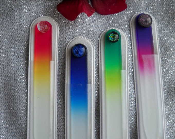 Everlasting Glass Nail File, Best Quality Nail File for Purse or Home, Fused Glass  Embellished Nail File