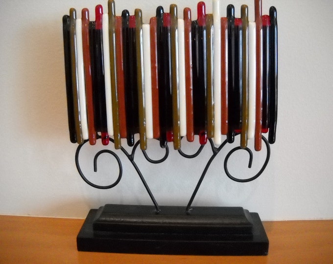 Fused glass candy stick sculpture