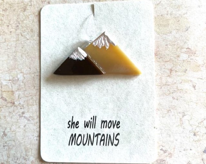 Fused Glass Mountain Sun Catcher, She will Move Mountains, Inspirational Gift, Gift of Encouragement, Sending a Blessing