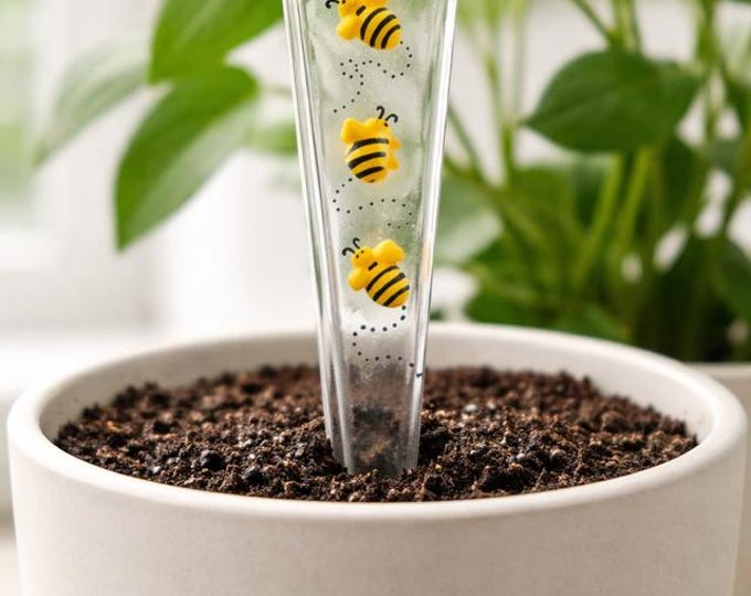 Fused Glass Bee Plant Stake: Colorful Bumblebee Garden Decor
