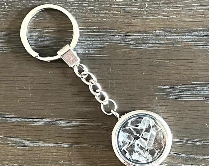 Shattered Glass Key Ring, Broken Glass Key Chain, Empowerment Gift, Congratulations Gift