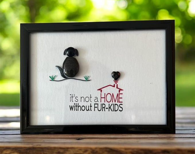 Framed Fused Glass Dog Art, Pet Home Decor