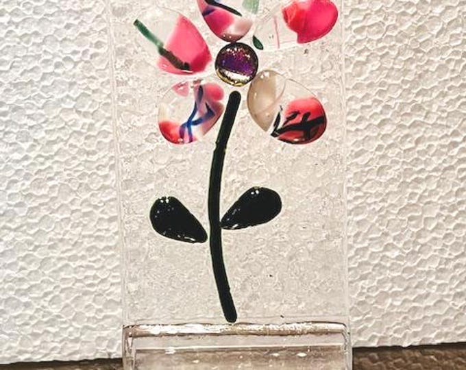 Fused Glass Free Standing Flower Desk or Counter Decoration, Bringing the Outside In, Forever Glass Flower, Gift Boxed