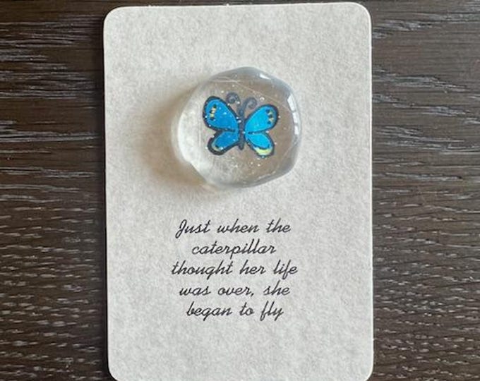 Nuggets of Wisdom, Positive Fused Glass Pocket Nugget, Comforting Gift, Inspirational Gift, Uplifting Pocket Hug, Sending a Blessing