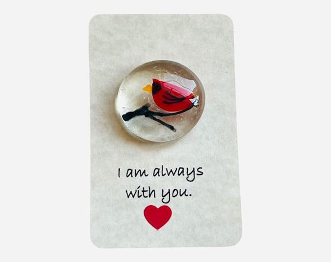I am always with you, Nuggets of Wisdom, Positive Fused Glass Pocket Nugget, Comforting Gift, Uplifting Pocket Hug, Sending a Blessing