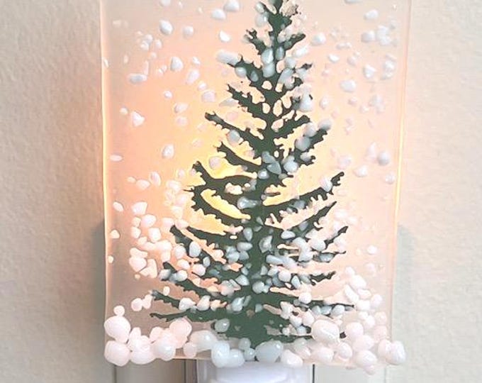 Winter Evergreen Tree Night Light, Bringing the Outdoors In, Bedroom, Bathroom, Hallway Light, Nature Inspired, Plug In Accent Light