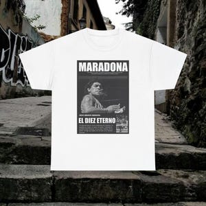Football Soccer Argentina Maradona Unisex Heavy Cotton Tee, Sports Fan Gift, Argentina Soccer Shirt, Football Lover Gift, Maradona