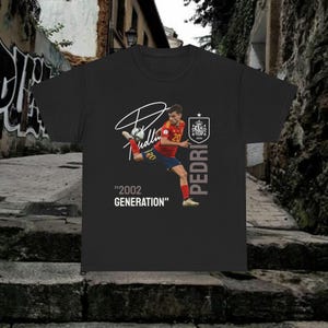 T-shirt Pedri Gonzalez FC Barcelona Barca Jersey Barcelona Jersey Spain Barcelona Lamine Yamal Unisex Tee, Heavy Cotton Tshirt