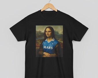 Mona Lisa Napoli Football Shirt, Black Friday Christmas Tee Gift, Unisex Cotton Tshirt, Soccer Fan Apparel, Sports Team Top