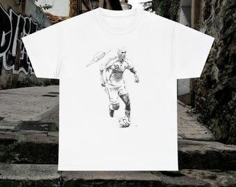Zinedine Zidane France Retro Football Tee, Unisex Soccer Player T-Shirt, Vintage Footballer Shirt
