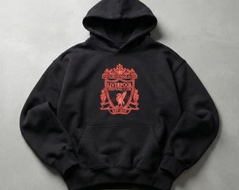 Liverpool LED Hoodie | Black White Football Fan Apparel Mohamed Salah and Henry
