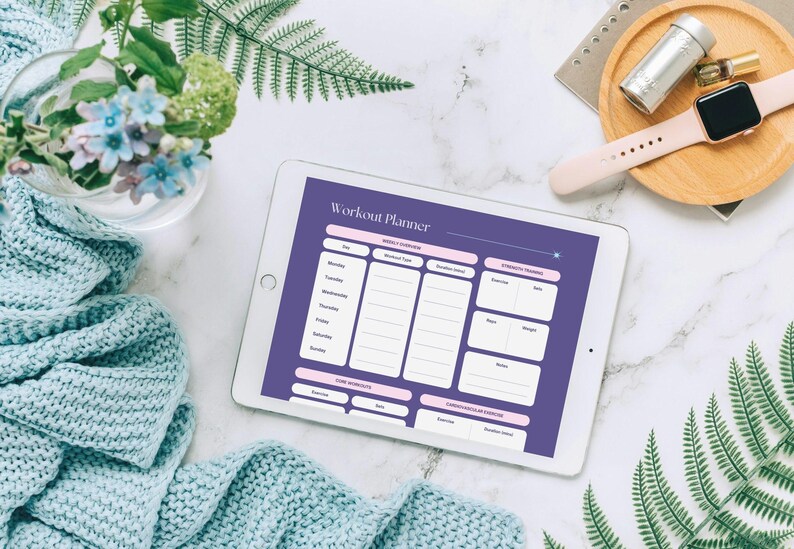 Digital Workout Planner | Printable Fitness Journal | Gym Tracker ...