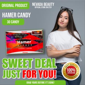 Premium Gourmet Herbal Treat, Asian Coffee Snack, Sweet Gift for Him or Her, Hamer Ginseng Coffee Candy