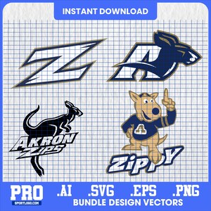 Bundle SVG mascotte kangourou, art vectoriel de l'équipe sportive z, fichiers de coupe Cricut, conception de T-shirt, téléchargement numérique, svg akron