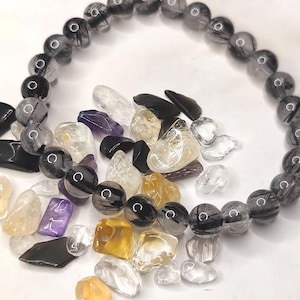 Natural Black Rutilated Quartz Stone Bracelet