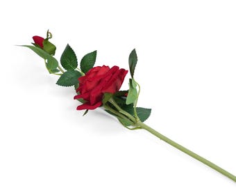 Artificial Red Rose: Lifelike Faux Floral for Home Decor